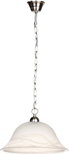 Keskor Hängelampe Weiß Glocke mit Fassung E27 31x31cm.