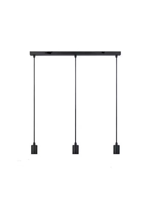 Stimeno Simplia6 Pendant Light Black Rail with Socket E27 80cm