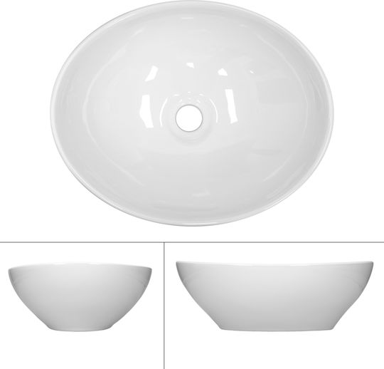 ECD Germany Countertop Sink Ceramic 41x33x14.2cm White