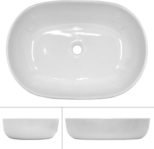 ECD Germany Countertop Sink Ceramic 60x42x14.5cm White