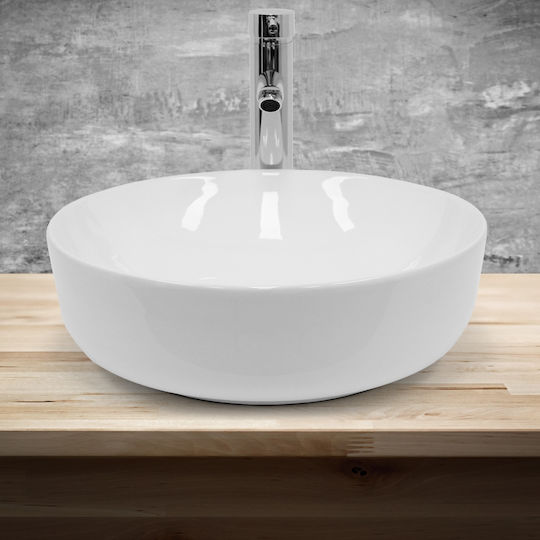 ECD Germany Countertop Sink Ceramic 40x40x13.5cm White