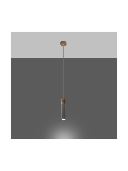 Sollux Zane 1 Pendant Light Gray with Socket GU10 31.5x15cm