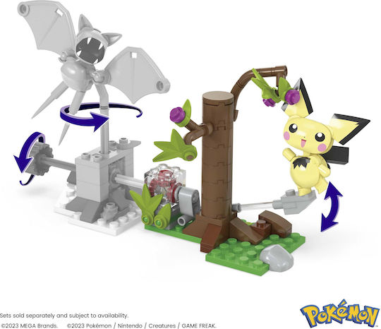 Mega Bloks Конструктори Pichu's Forest Forage за 6+ Години 84 Бройки