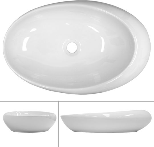 ECD Germany Countertop Sink Ceramic 58.5x37.5x14.5cm White