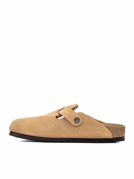 Boston Vl Leather Winter Women's Slippers Beige Narrow Fit