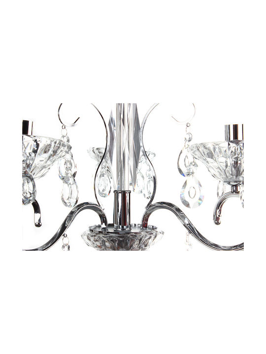 Keskor Chandelier with Crystals 3xE14 Silver 48cm 6082/3 CH
