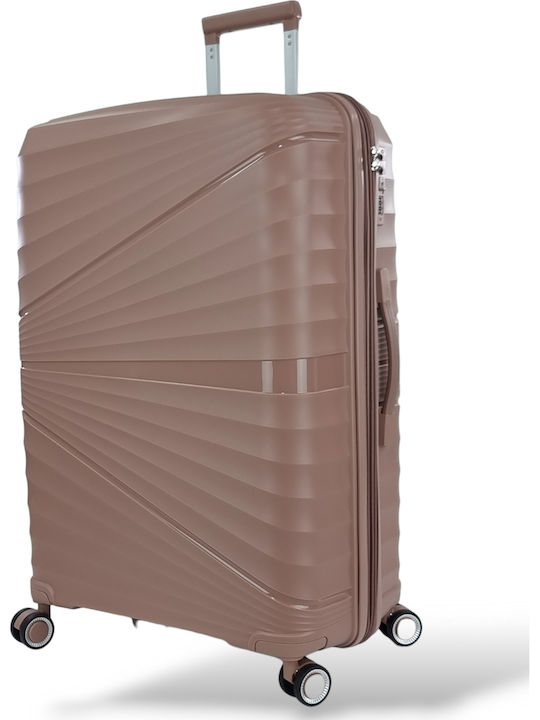 Playbags Βαλίτσα Ταξιδίου Καμπίνας Σκληρή Ροζ με 4 Ρόδες Ύψους 45εκ.