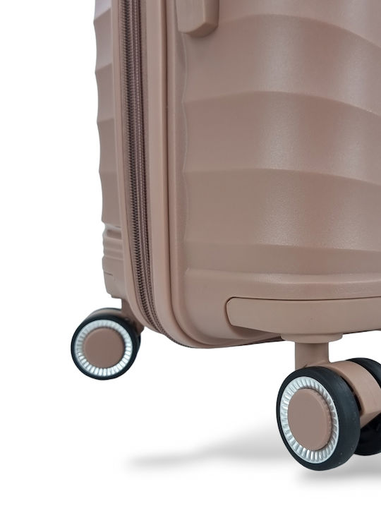 Playbags Βαλίτσα Ταξιδίου Καμπίνας Σκληρή Ροζ με 4 Ρόδες Ύψους 45εκ.