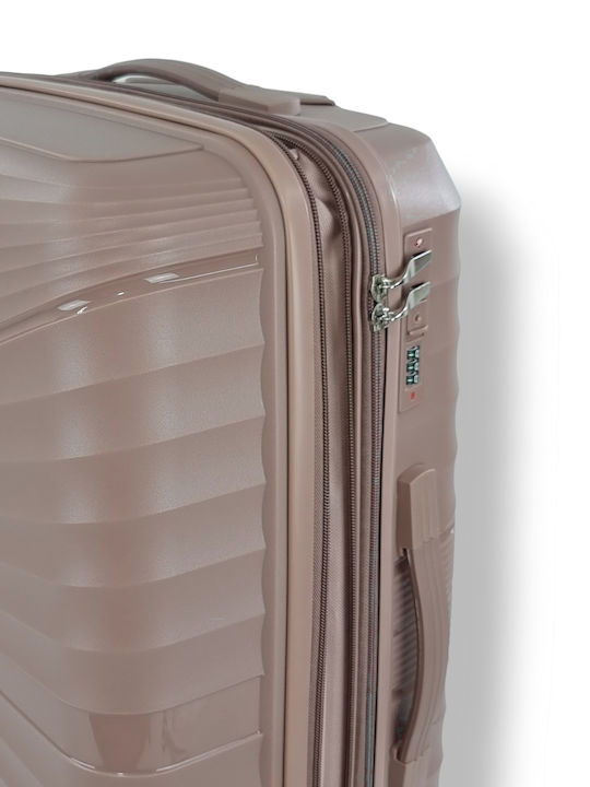 Playbags Βαλίτσα Ταξιδίου Καμπίνας Σκληρή Ροζ με 4 Ρόδες Ύψους 45εκ.