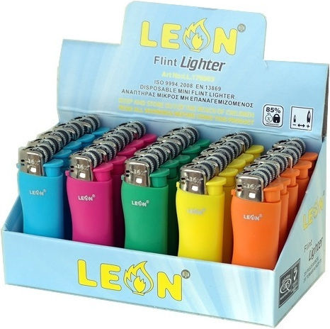 Leon Rainbow Colours Wave Mini 170003 Αναπτήρας Φλόγας 25τμχ (Διάφορα Χρώματα)