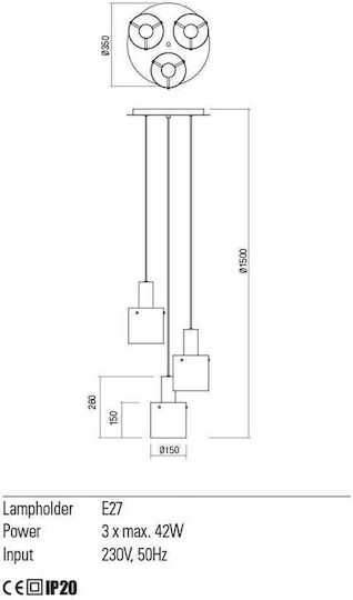 Redo Group Pendant Light Black with Socket E27