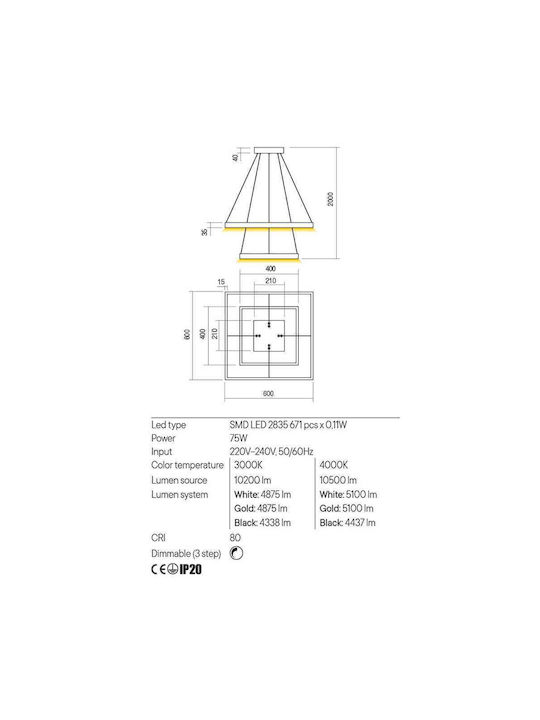 Redo Group Pendant Light LED with Warm White Light Black