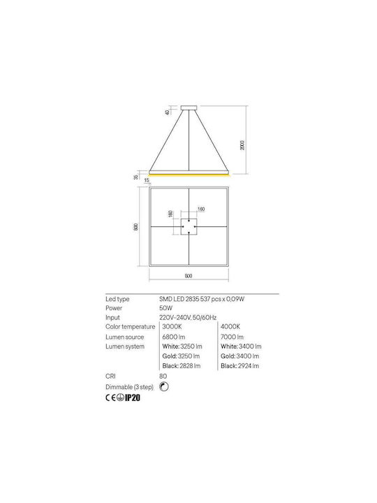 Redo Group Febe Hängelampe LED mit Warmes Weiß Licht Weiß