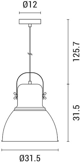 Eurolamp Hängelampe Weiß Glocke mit Fassung E27 31.5x31.5cm.