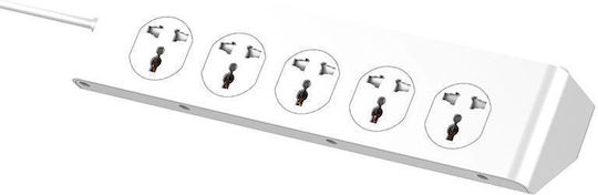 Ldnio Power Strip 10 Positions with 5 USB-A, 1 USB-C, Switch and Cable 2m