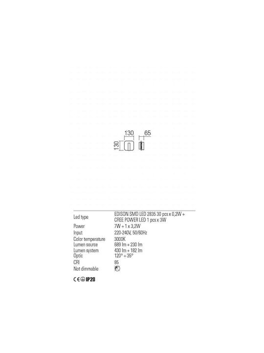 Redo Group Lamp Wall White 13cm Redo Group Lamp Wall White 13cm
