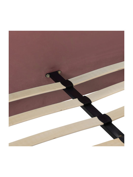Maylin Bett Halb-Doppelbett Mit Stoff bezogen Rosa mit Latten für Matratze 120x200cm
