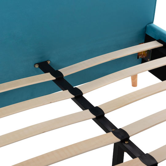 Maylin Pat Semi-dublu Turcoaz cu Lamele pentru Saltea 120x200cm