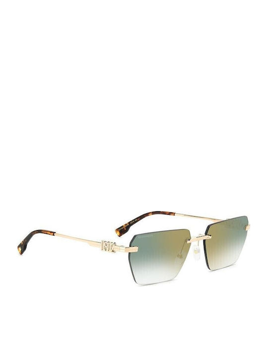 Dsquared2 Unisex Sonnenbrille mit Gold Metall Gestell und Grün Verlaufsfarbe Linse D2 0102/S PEF/D6
