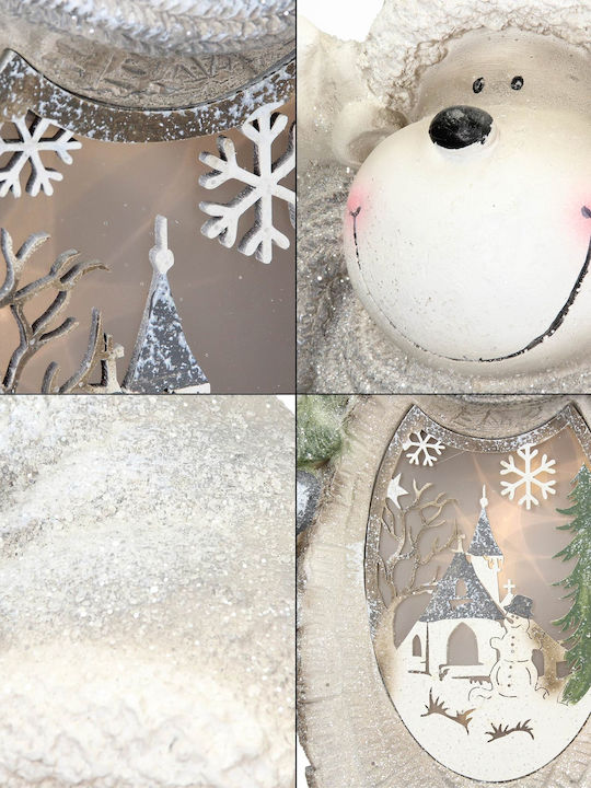 ECD Germany Illuminated Christmas Plastic Figure Reindeer White Height 51cm