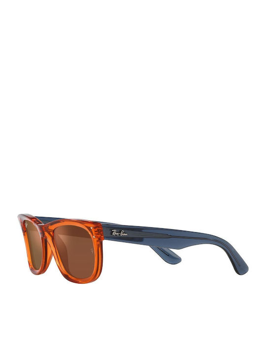 Ray Ban Wayfarer Reverse Ochelari de soare Portocaliu cu Cadru & Maro Lentilă