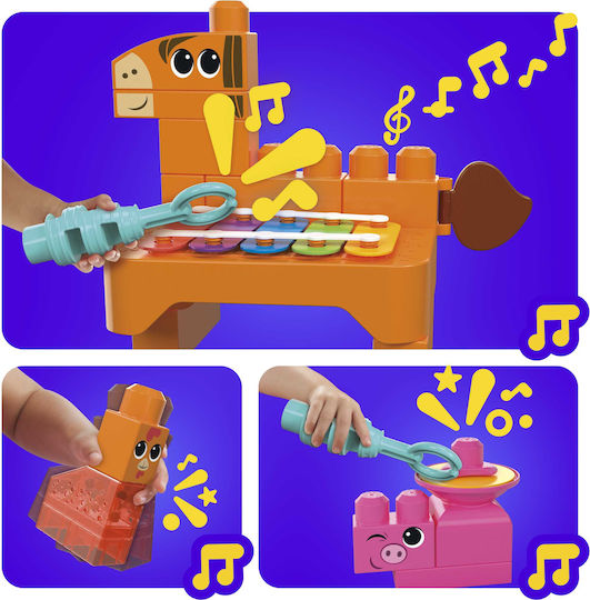 Mega Bloks Cuburi De Construit Musical Farm Band Pentru 1+ Ani 40 Bucăți