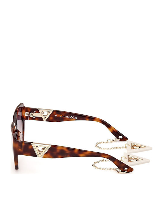 Guess Women's Sunglasses with Brown Tartaruga Horn-Rimmed Frame and Grey Gradient Lens GU7892 52B