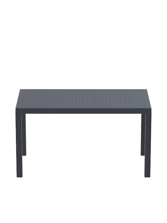 Ares Outdoor Dinner Polypropylene Table Gray 140x80x75cm