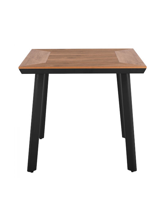 Taber Outdoor Dinner Free Standing Table with Polywood Surface and Aluminum Frame Anthracite 80x80x72cm