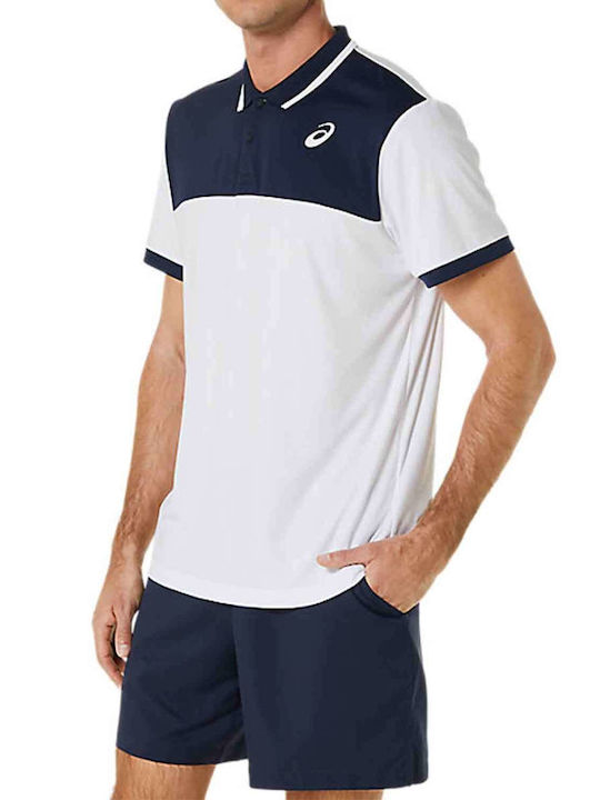 ASICS Ανδρικό Αθλητικό T-shirt Κοντομάνικο Polo Λευκό