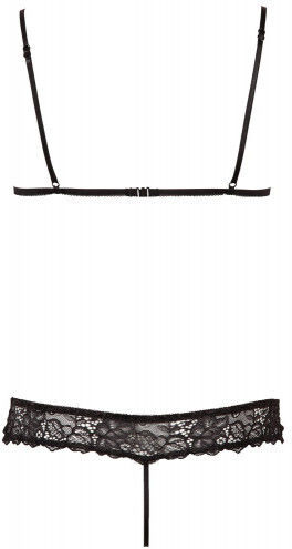 Cottelli Collection Bra Set with String Seturi de lenjerie sexy Black 22118071021