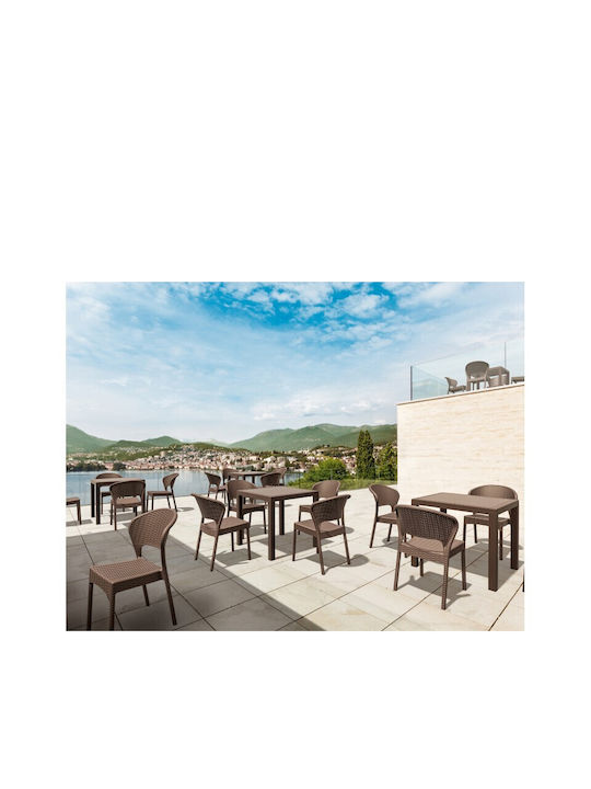 Tisch für kleine Außenbereiche Rattan Stabil Orlando Braun 80x80x75cm