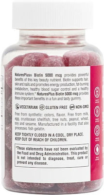 Nature's Plus Gummies Biotin Vitamin 500mcg Raspberry 60 jelly beans