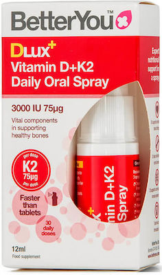 BetterYou DLux+ Vitamin D+K2 Vitamin for Immune System Boost 3000iu 12ml