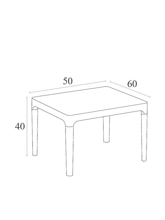 Masa Masa de lounge pentru spații exterioare mici din polipropilenă Sky Roșu 60x50x40buc