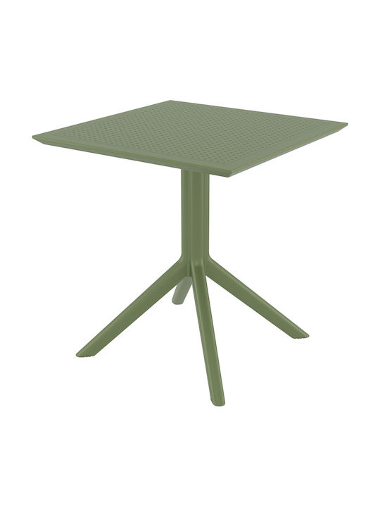 Tisch für kleine Außenbereiche Stabil Sky Olive Green 80x80x74cm