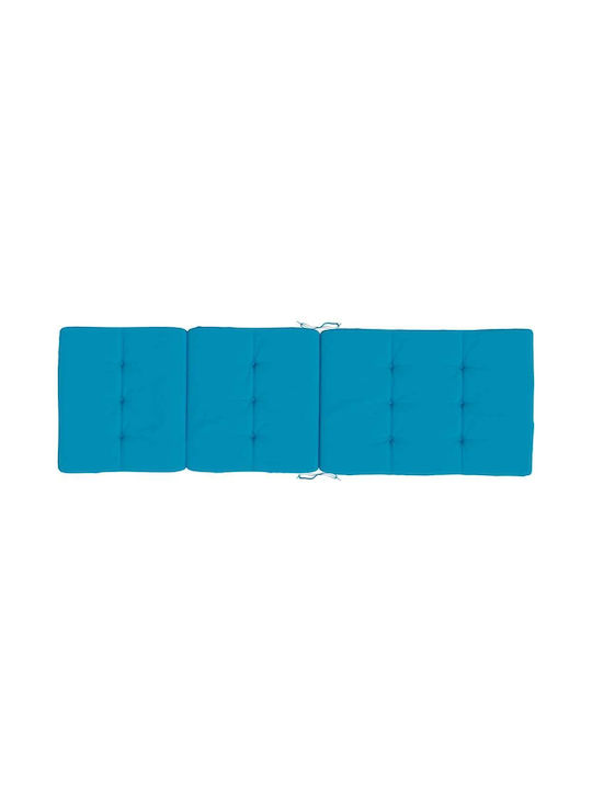 vidaXL Pernă Waterproof Pentru Pat De Soare Cu Spătar Albastru Deschis 2 Bucăți 55x180 cm