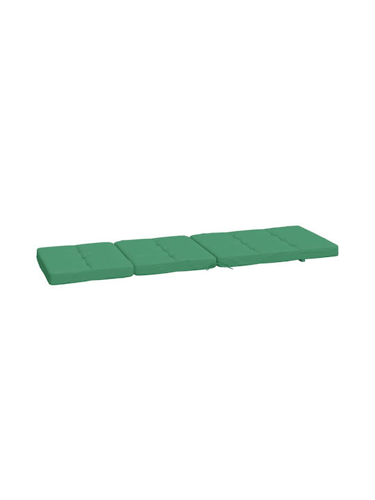 vidaXL Pernă Waterproof Pentru Pat De Soare Cu Spătar Verde 2 Buc 55x180 Cm