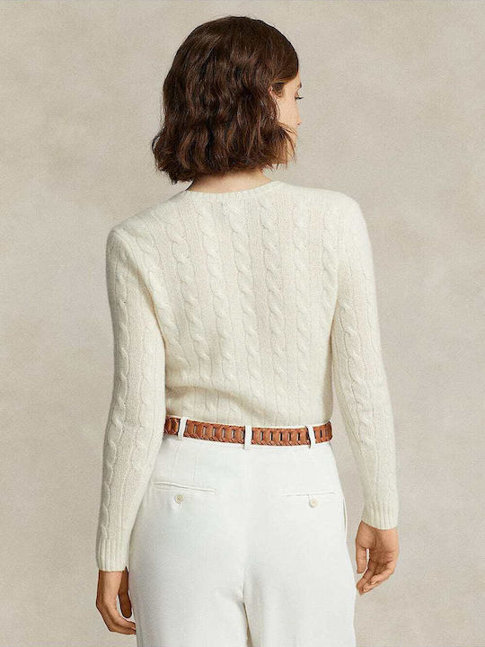 Ralph Lauren Women's Long Sleeve Sweater Woolen with V Neckline Beige