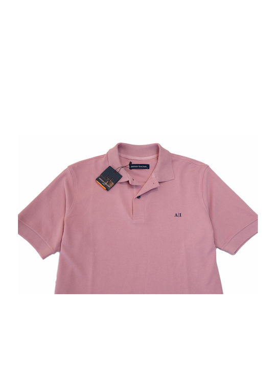 Artisti Italiani Herren Kurzarmshirt Polo Rosa