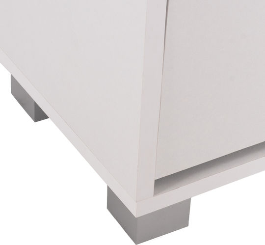 Davina Wooden Shoe Organizer with 3 Shelves White 62x24x110cm