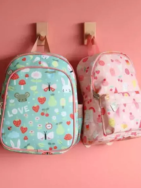 A Little Lovely Company School Bag Backpack Kindergarten Multicolour with Water Bottle Holder
