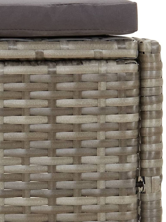 Bancă Exterior Rattan cu Perne 73x45x30cm