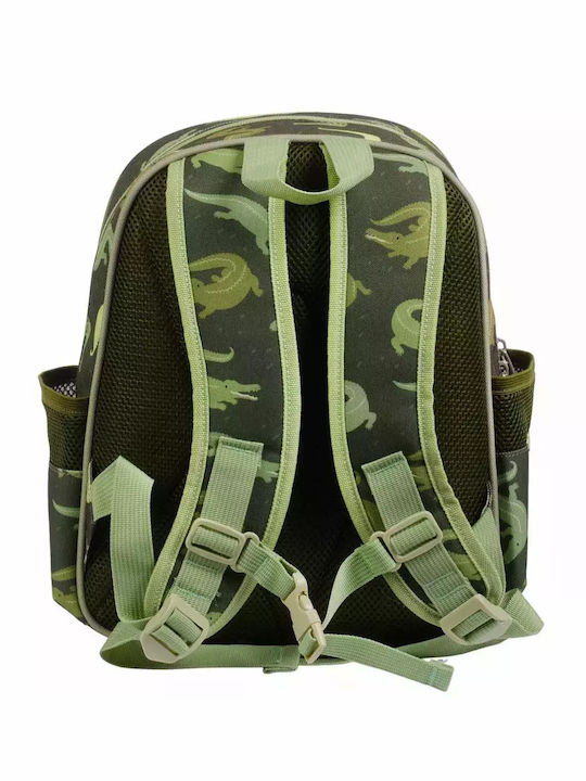 A Little Lovely Company Schulranzen Rucksack Kindergarten Khaki mit Flaschenhalter