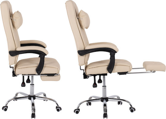 Freebox Executive Office Chair with Beige Recline
