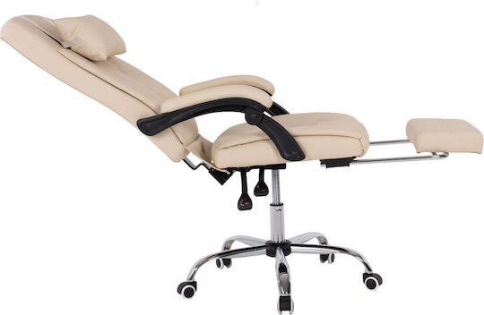 Freebox Executive Office Chair with Beige Recline
