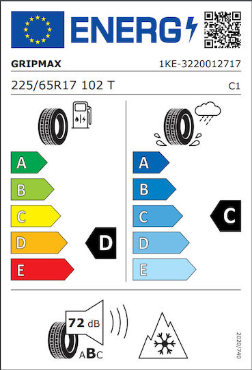 Gripmax Inception Rwl 225/65R17 102T T/A 4 Seasons Tire for 4x4 / SUV Car