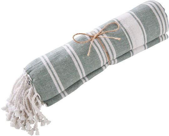 Butlers Beach Towel Cotton Green with Fringes 170x90cm.