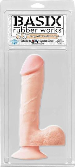 Basix Rubber Works Realistic Dildo with Balls and Suction Cup Light 19cm
