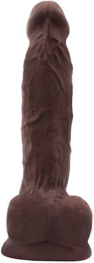Chisa Novelties Flatterer T-Skin Real Ρεαλιστικό Dildo με Όρχεις και Βεντούζα Brown 18cm